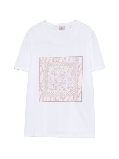 T-shirt donna Emme Marella bianca e rosa con stampa EMME Marella | RACCONTO002